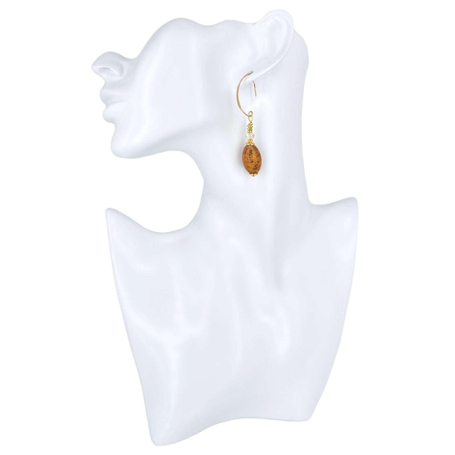 Oval Topaz Cloud Italian Bead Earrings with Gold-Filled Earring Wires  