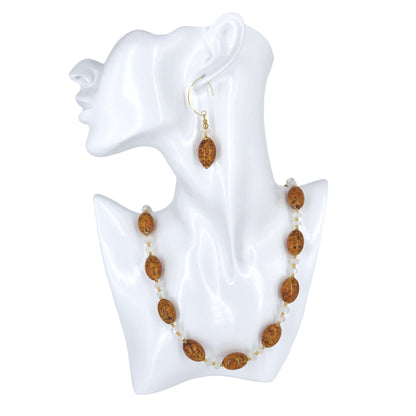 Oval Topaz Cloud Italian Bead Earrings with Gold-Filled Earring Wires  