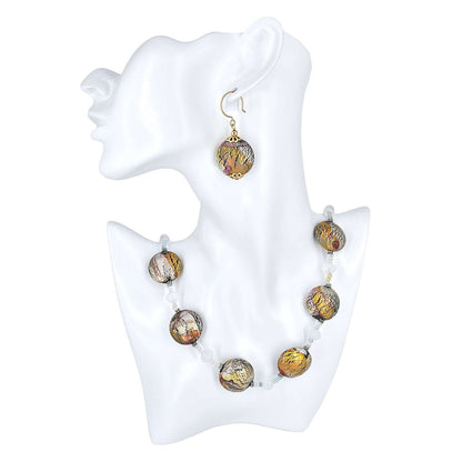 Large Multi-Color Venetian Bead Earrings with Gold-Filled Earring Wires  